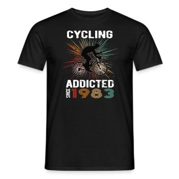 40 Birthday 1983 Vintage Retro Bicycle Cyclist - Men's T-Shirt - black - Front - AI Model Male 178 light (178cm)