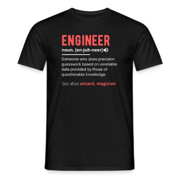Funny Engineer Definition - Men's T-Shirt - black - Front - AI Model Male 178 light (178cm)