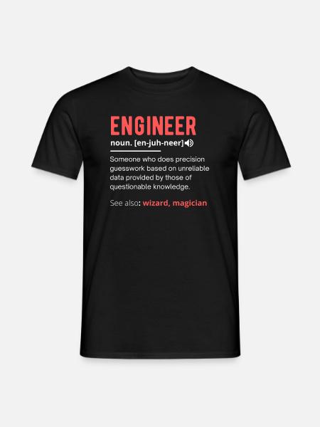Funny Engineer Definition - Men's T-Shirt - black