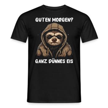 Faultier Faultiere Tier Schlafen Faul - Männer T-Shirt - Schwarz - Vorne - AI Model Male 178 light (178cm)