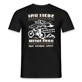 Ich Liebe meine Frau MTB Mountainbike Fahrrad Rad - Männer T-Shirt - Schwarz - Vorne - AI Model Male 178 light (178cm)
