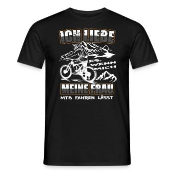 Ich Liebe meine Frau MTB Mountainbike Fahrrad Rad - Männer T-Shirt - Schwarz - Vorne - AI Model Male 178 light (178cm)