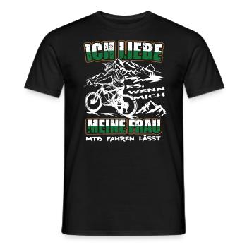 Ich Liebe meine Frau MTB Mountainbike Fahrrad Rad - Männer T-Shirt - Schwarz - Vorne - AI Model Male 178 light (178cm)