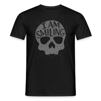 I Am Smiling goth grey - Männer T-Shirt - Schwarz - Vorne - AI Model Male 178 light (178cm)
