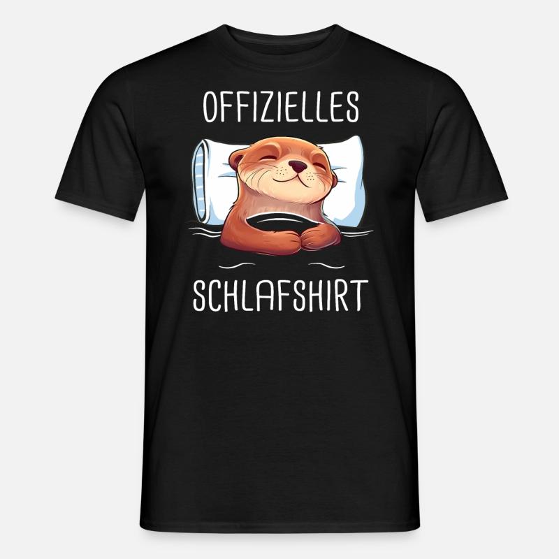 Otter Seeotter - Männer T-Shirt - Schwarz