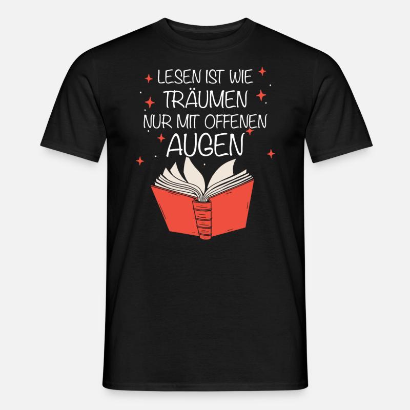 Buch Lesen Bücher Buch Nerd Bücherwurm - Männer T-Shirt - Schwarz