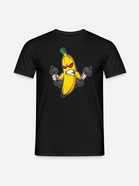 Fitness Banana Workout Routine Training Gym - Männer T-Shirt - Schwarz