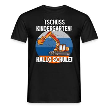 Bagger Tschüss Kindergarten Hallo Schule - Männer T-Shirt - Schwarz - Vorne - AI Model Male 178 light (178cm)