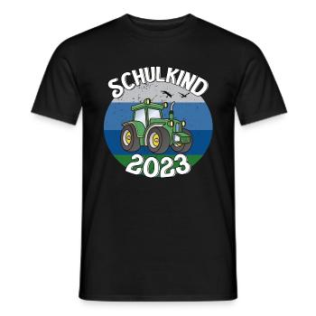 Traktor Schulkind 2023 Geschenkidee - Männer T-Shirt - Schwarz - Vorne - AI Model Male 178 light (178cm)