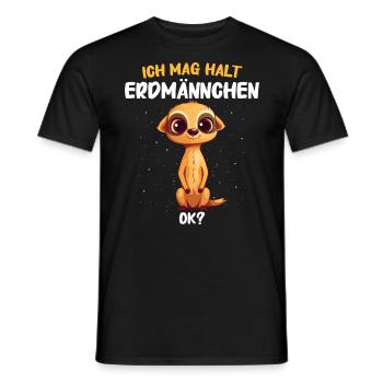 Erdmännchen Scharrtier Tier - Männer T-Shirt - Schwarz - Vorne - AI Model Male 178 light (178cm)