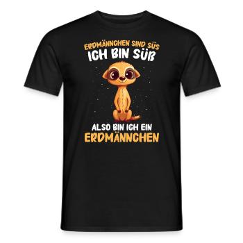Erdmännchen Scharrtier Tier - Männer T-Shirt - Schwarz - Vorne - AI Model Male 178 light (178cm)