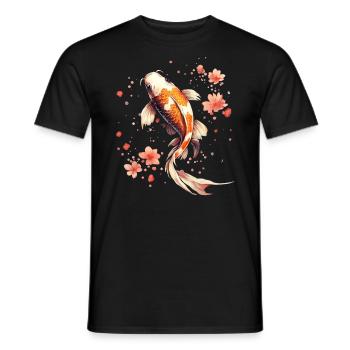 Koi fish carpe japonaise Pond fish koi - T-shirt homme - noir - Devant - AI Model Male 178 light (178cm)