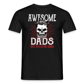 Awesome Dads have Tattoos Beards Vater Tattoo Bart - Männer T-Shirt - Schwarz - Vorne - AI Model Male 178 light (178cm)