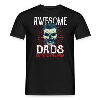 Awesome Dads have Tattoos Beards Vater Tattoo Bart - Männer T-Shirt - Schwarz - Vorne - AI Model Male 178 light (178cm)
