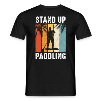 Stand up Paddle SUP Board Surf Paddle Paddle - T-shirt homme - noir - Devant - AI Model Male 178 light (178cm)