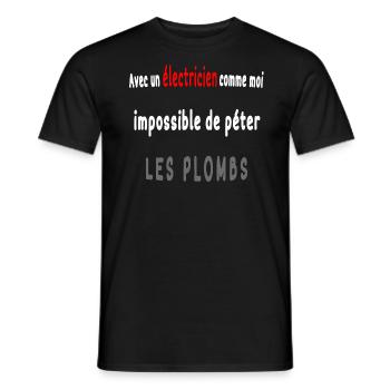 vêtements électriciens - T-shirt homme - noir - Devant - AI Model Male 178 light (178cm)