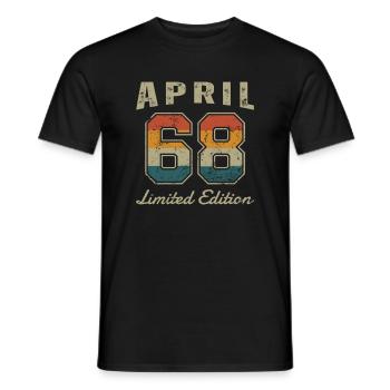 Date de naissance : Avril 1968 - Edition Limitée Rétro - T-shirt homme - noir - Devant - AI Model Male 178 light (178cm)