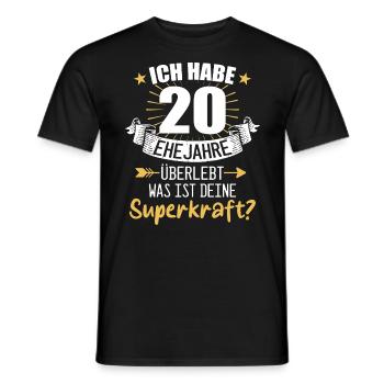 20 Hochzeitstag Geschenk Ehejahre - Männer T-Shirt - Schwarz - Vorne - AI Model Male 178 light (178cm)