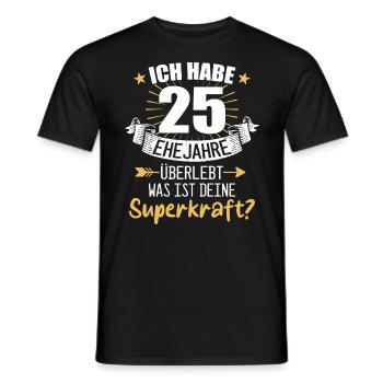 25 Hochzeitstag Geschenk Ehejahre - Männer T-Shirt - Schwarz - Vorne - AI Model Male 178 light (178cm)