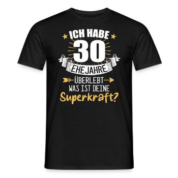 30 Hochzeitstag Geschenk Ehejahre - Männer T-Shirt - Schwarz - Vorne - AI Model Male 178 light (178cm)