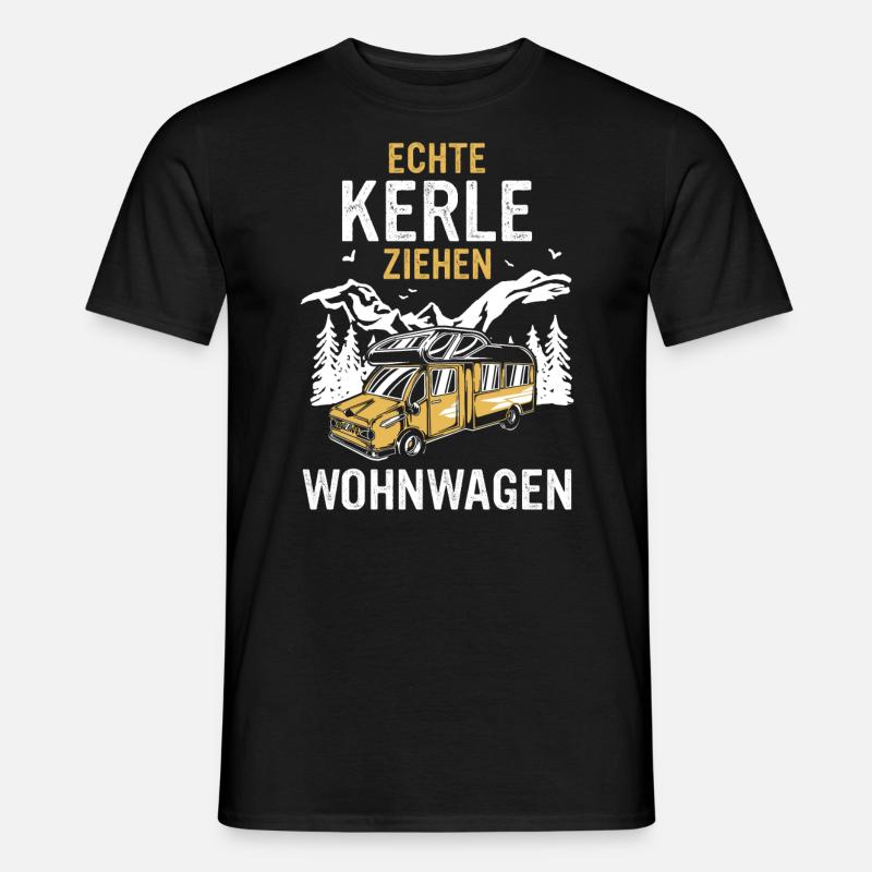 Camping Wohnwagen Camper - Männer T-Shirt - Schwarz