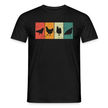 Chicken Chickens Farmer Farmer Farm Rooster - Men's T-Shirt - black - Front - AI Model Male 178 light (178cm)