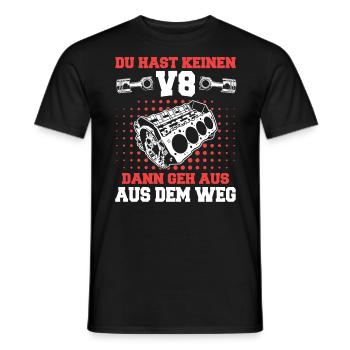 V8 Motor Acht Zylinder Hubraum Motor Tuning Tuner - Männer T-Shirt - Schwarz - Vorne - AI Model Male 178 light (178cm)