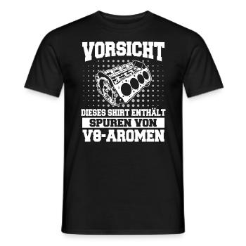 V8 Motor Acht Zylinder Hubraum Motor Tuning Tuner - Männer T-Shirt - Schwarz - Vorne - AI Model Male 178 light (178cm)