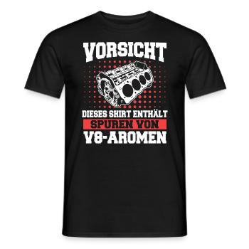 V8 Motor Acht Zylinder Hubraum Motor Tuning Tuner - Männer T-Shirt - Schwarz - Vorne - AI Model Male 178 light (178cm)