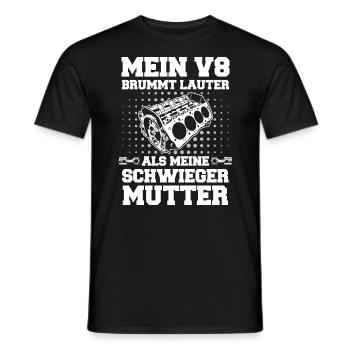 V8 Motor Acht Zylinder Hubraum Motor Tuning Tuner - Männer T-Shirt - Schwarz - Vorne - AI Model Male 178 light (178cm)