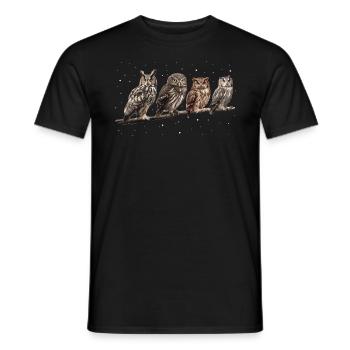 Night Owl Owl Owl Bird - Men's T-Shirt - black - Front - AI Model Male 178 light (178cm)