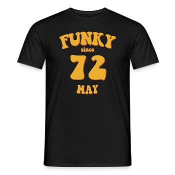 Funky Birthday: Mai 1972 - Flower Power - T-shirt homme - noir - Devant - AI Model Male 178 light (178cm)