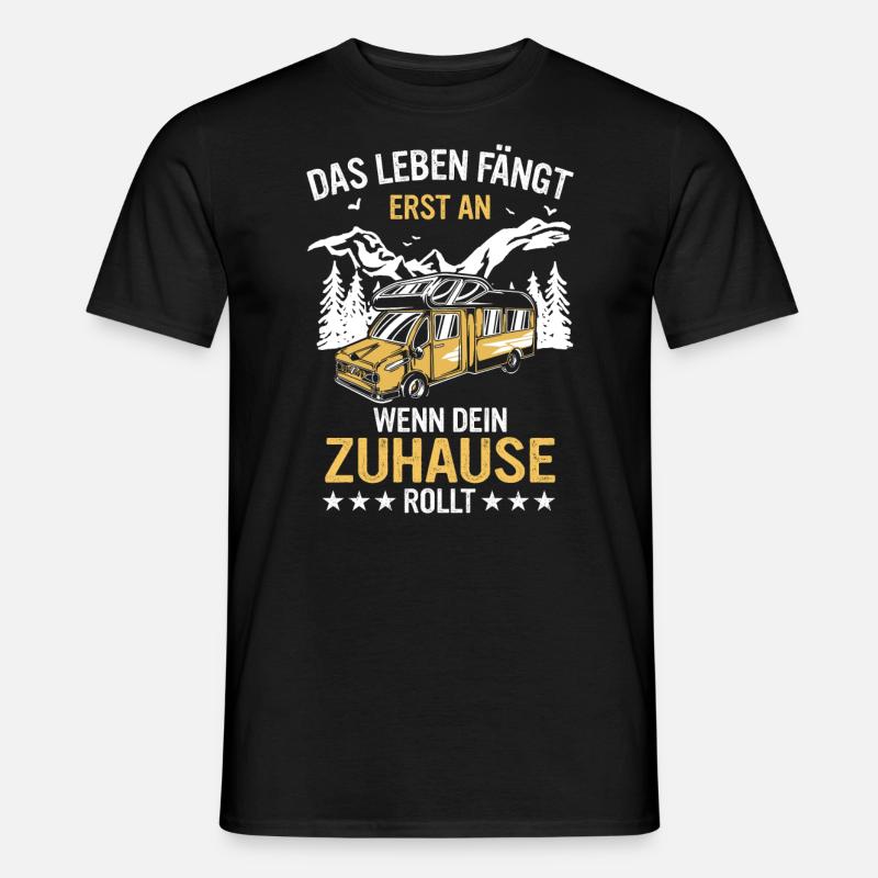 Camping Wohnwagen Camper - Männer T-Shirt - Schwarz