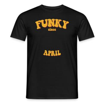 Funky Birthday: April 2013 - Flower Power - Men's T-Shirt - black - Front - AI Model Male 178 light (178cm)