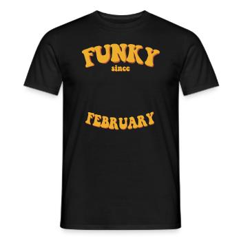 Funky Birthday: February 2013 - Flower Power - Men's T-Shirt - black - Front - AI Model Male 178 light (178cm)