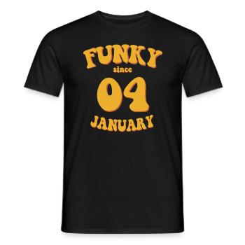 Funky Birthday: January 2004 - Flower Power - Men's T-Shirt - black - Front - AI Model Male 178 light (178cm)