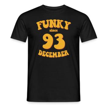 Funky Birthday: December 1993 - Flower Power - Men's T-Shirt - black - Front - AI Model Male 178 light (178cm)