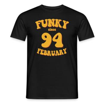 Funky Birthday: February 1994 - Flower Power - Men's T-Shirt - black - Front - AI Model Male 178 light (178cm)