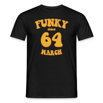 Funky Birthday: March 1964 - Flower Power - Men's T-Shirt - black - Front - AI Model Male 178 light (178cm)