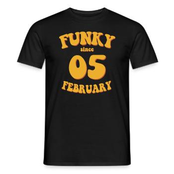 Funky Birthday: February 2005 - Flower Power - Men's T-Shirt - black - Front - AI Model Male 178 light (178cm)
