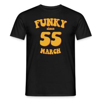 Funky Birthday: March 1955 - Flower Power - Men's T-Shirt - black - Front - AI Model Male 178 light (178cm)