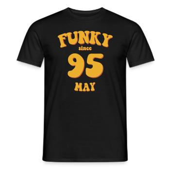 Funky Birthday: May 1995 - Flower Power - Men's T-Shirt - black - Front - AI Model Male 178 light (178cm)