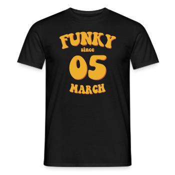 Funky Birthday: March 2005 - Flower Power - Men's T-Shirt - black - Front - AI Model Male 178 light (178cm)