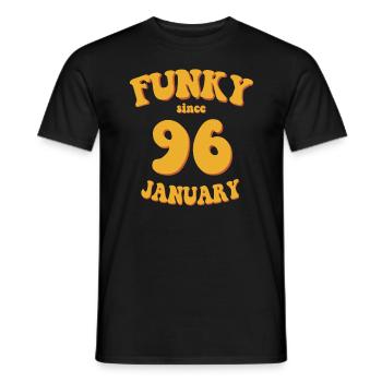 Funky Geburtstag: Januar 1996 - Flower Power - Männer T-Shirt - Schwarz - Vorne - AI Model Male 178 light (178cm)