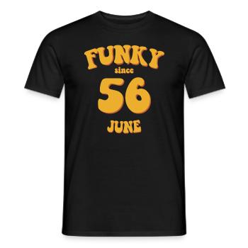 Funky Birthday: Juin 1956 - Flower Power - T-shirt homme - noir - Devant - AI Model Male 178 light (178cm)