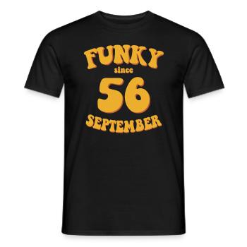 Funky Birthday: Septembre 1956 - Flower Power - T-shirt homme - noir - Devant - AI Model Male 178 light (178cm)