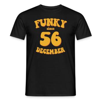 Funky Birthday: Décembre 1956 - Flower Power - T-shirt homme - noir - Devant - AI Model Male 178 light (178cm)