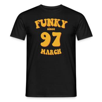 Funky Birthday: March 1997 - Flower Power - Men's T-Shirt - black - Front - AI Model Male 178 light (178cm)