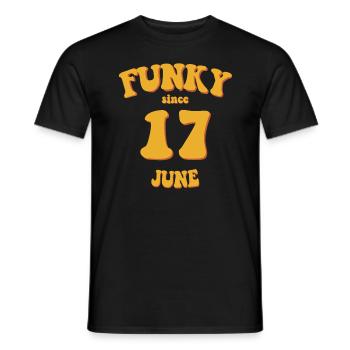 Funky Birthday: June 2017 - Flower Power - Men's T-Shirt - black - Front - AI Model Male 178 light (178cm)