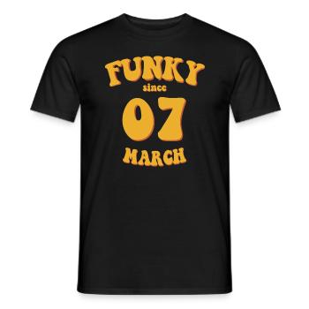 Funky Birthday: March 2007 - Flower Power - Men's T-Shirt - black - Front - AI Model Male 178 light (178cm)